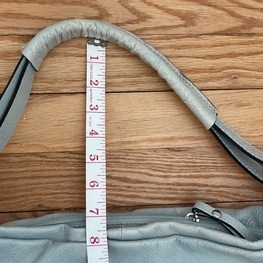 Ted Benson Leather Hobo Bag Gray Large - Picture 10 of 14